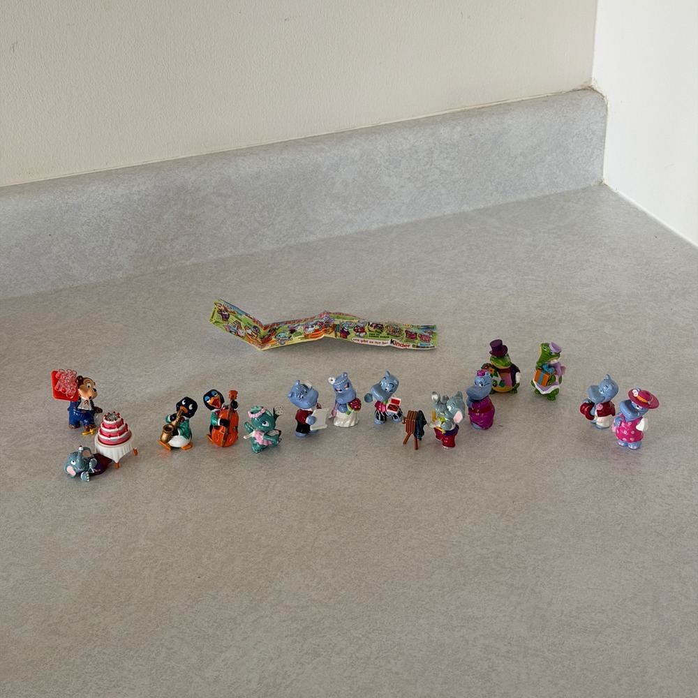 Vintage Kinder Surprise Ferrero Die Happy Hippo Hochzeit Full Set 1999 Figures